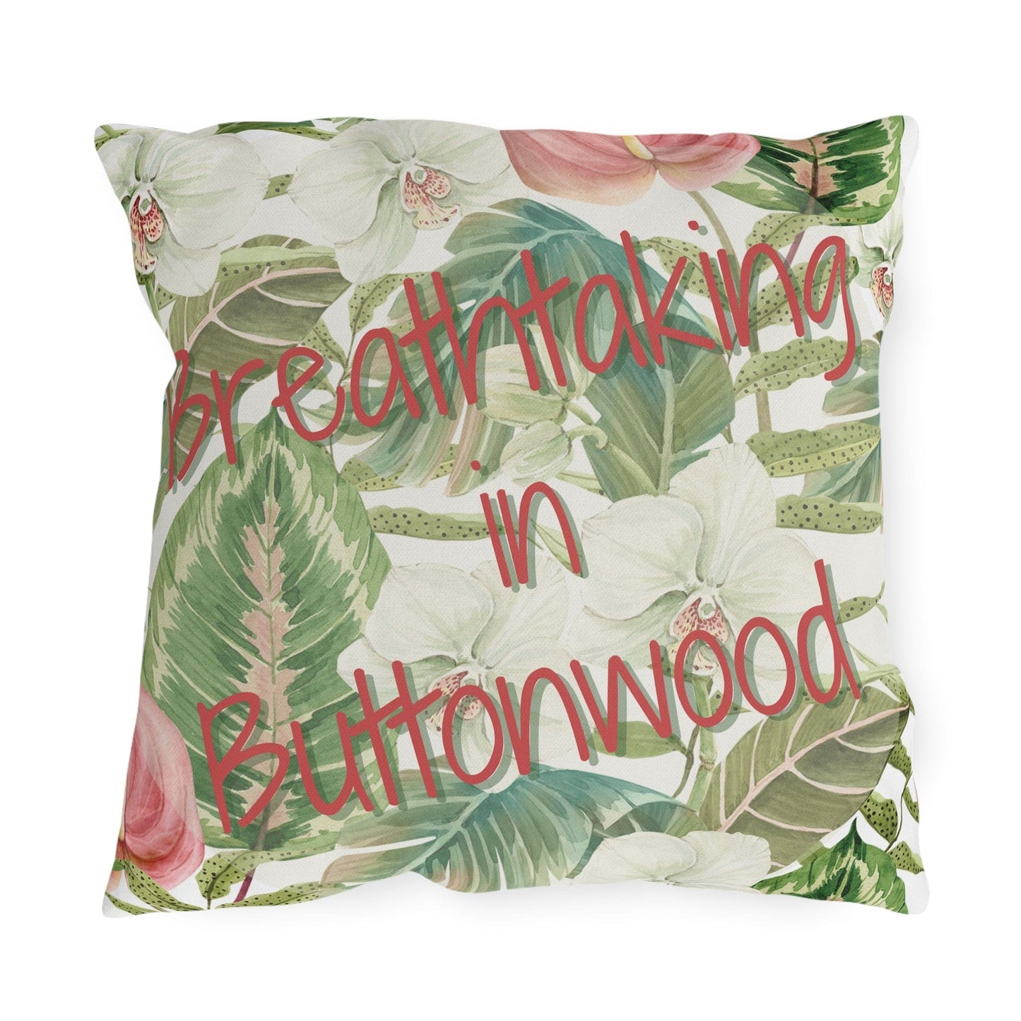 Take the 2nd Exit Florida Villages of  Outdoor Pillows (Pink Lettering) - Buttonwood