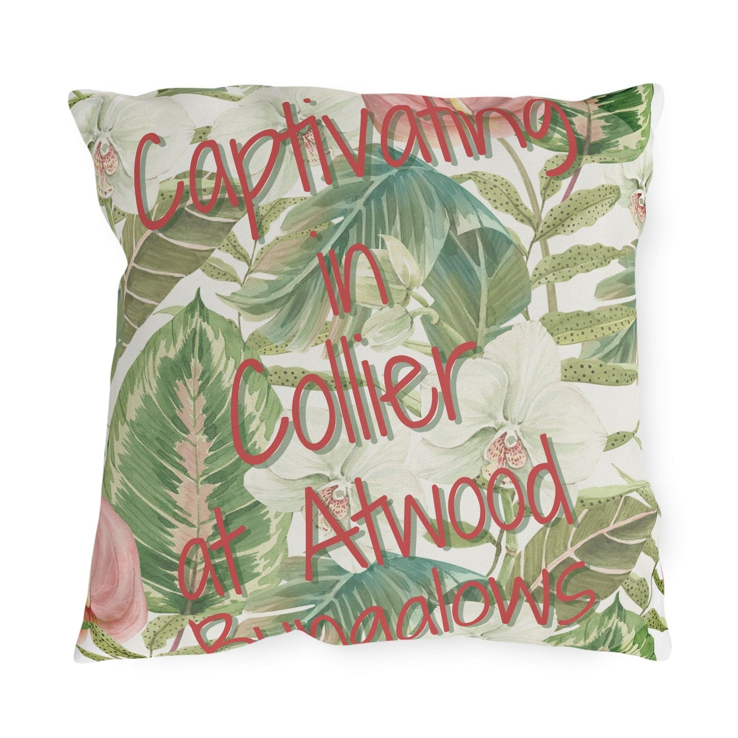 Take the 2nd Exit Florida Villages of  Outdoor Pillows (Pink Lettering) - Collier at Atwood Bungalows