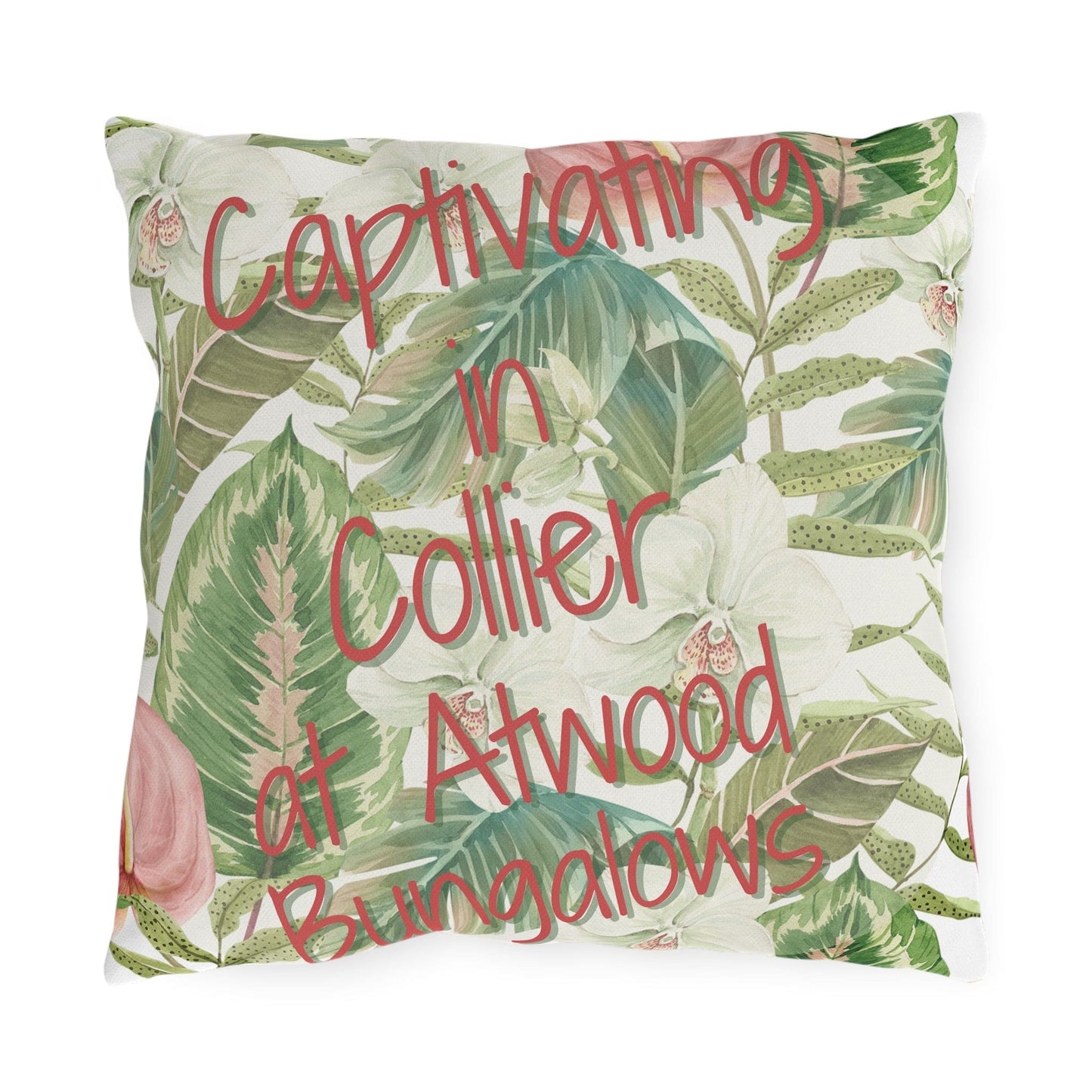 Take the 2nd Exit Florida Villages of  Outdoor Pillows (Pink Lettering) - Collier at Atwood Bungalows