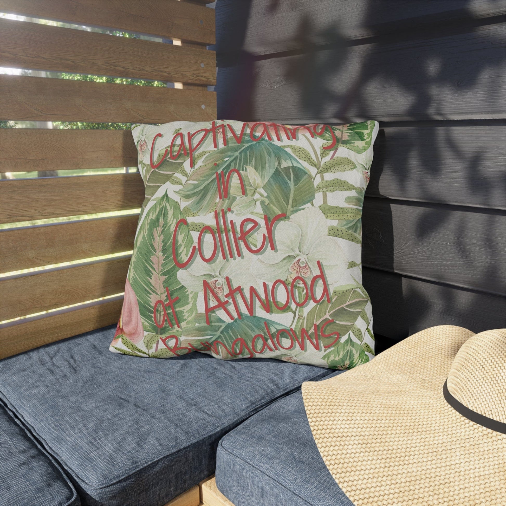 Take the 2nd Exit Florida Villages of  Outdoor Pillows (Pink Lettering) - Collier at Atwood Bungalows