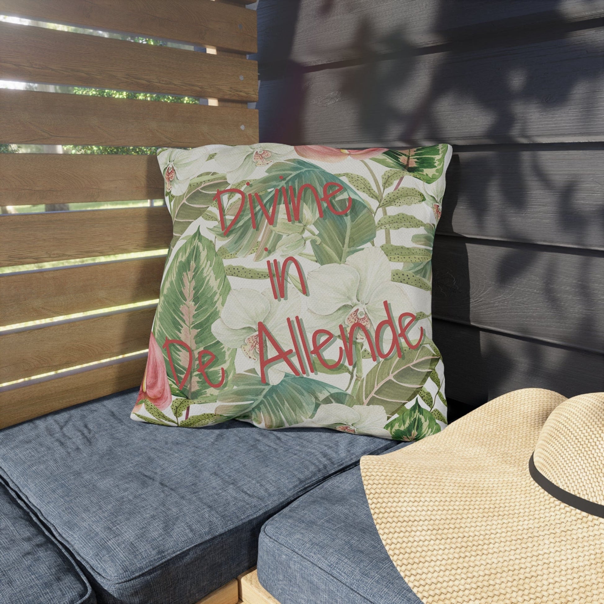 Take the 2nd Exit Florida Villages of  Outdoor Pillows (Pink Lettering) - De Allende
