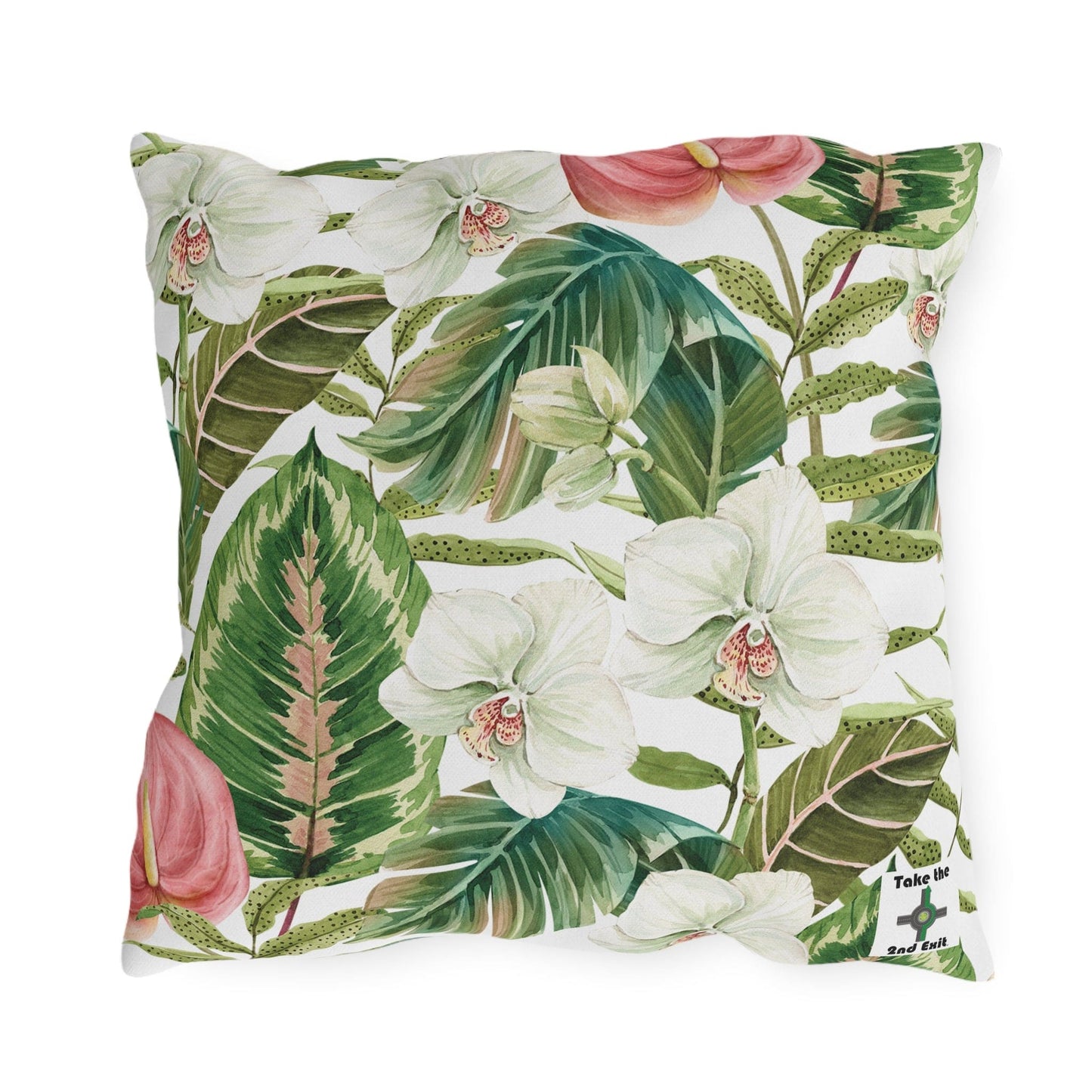 Take the 2nd Exit Florida Villages of  Outdoor Pillows (Pink Lettering) - De La Vista