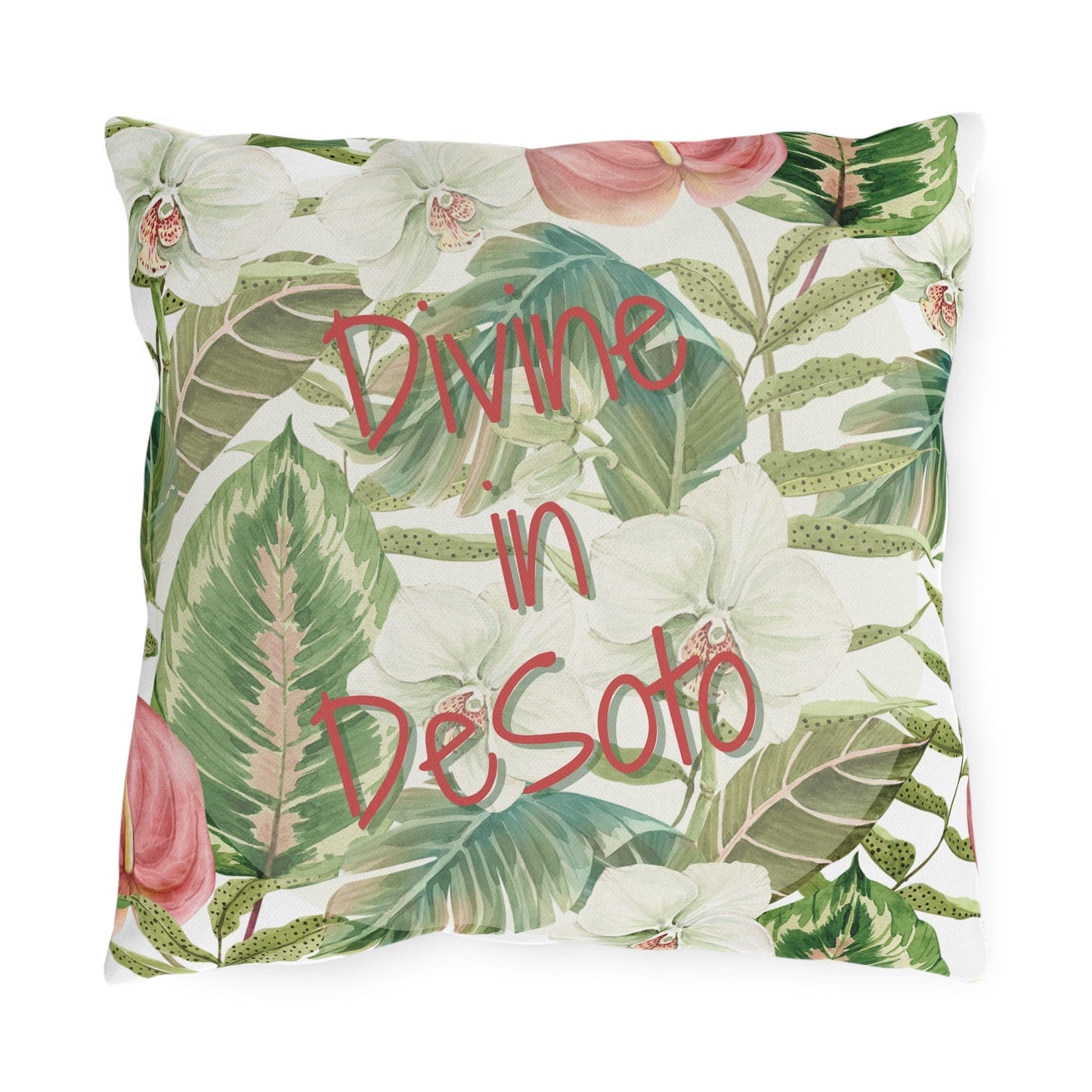 Take the 2nd Exit Florida Villages of  Outdoor Pillows (Pink Lettering) - DeSoto