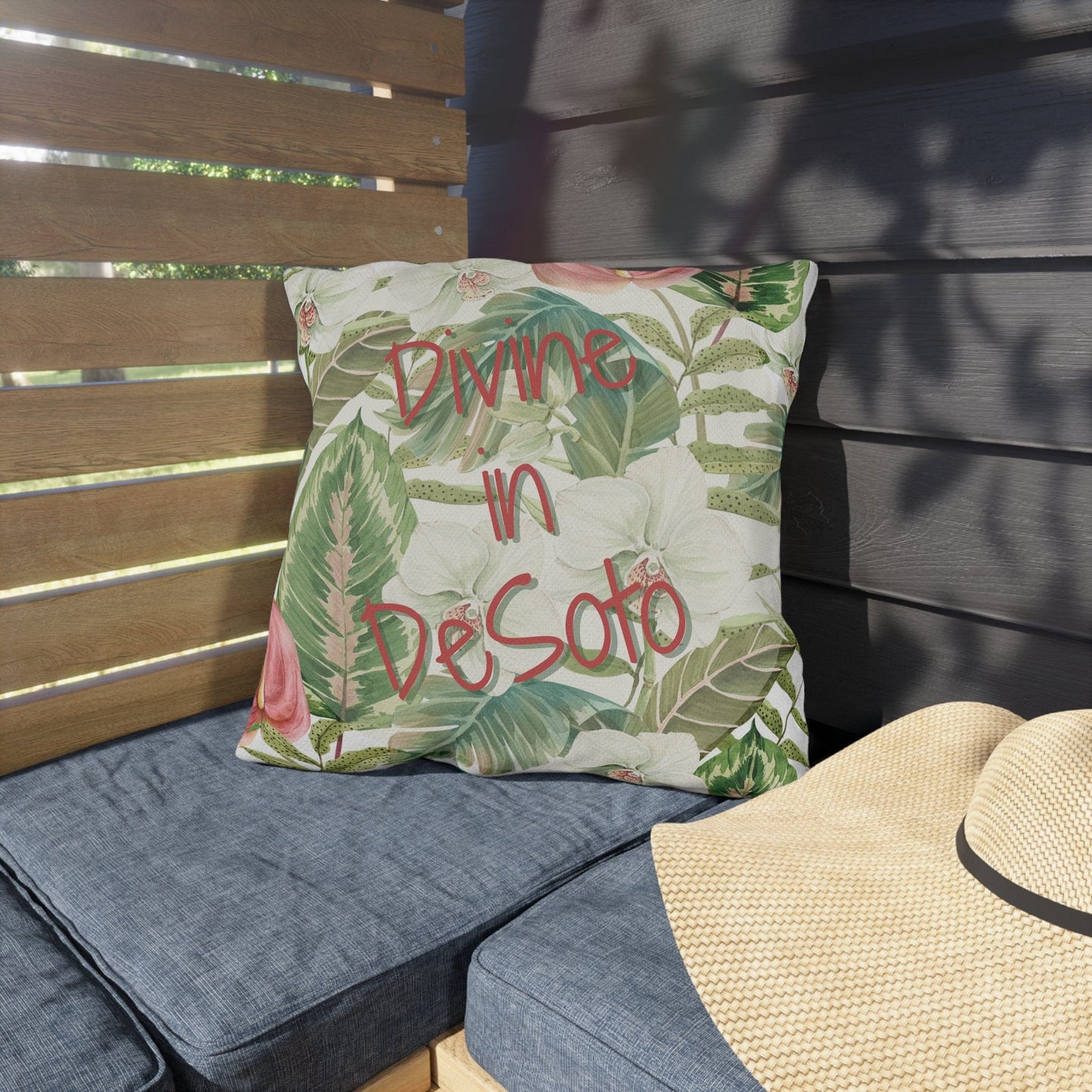 Take the 2nd Exit Florida Villages of  Outdoor Pillows (Pink Lettering) - DeSoto