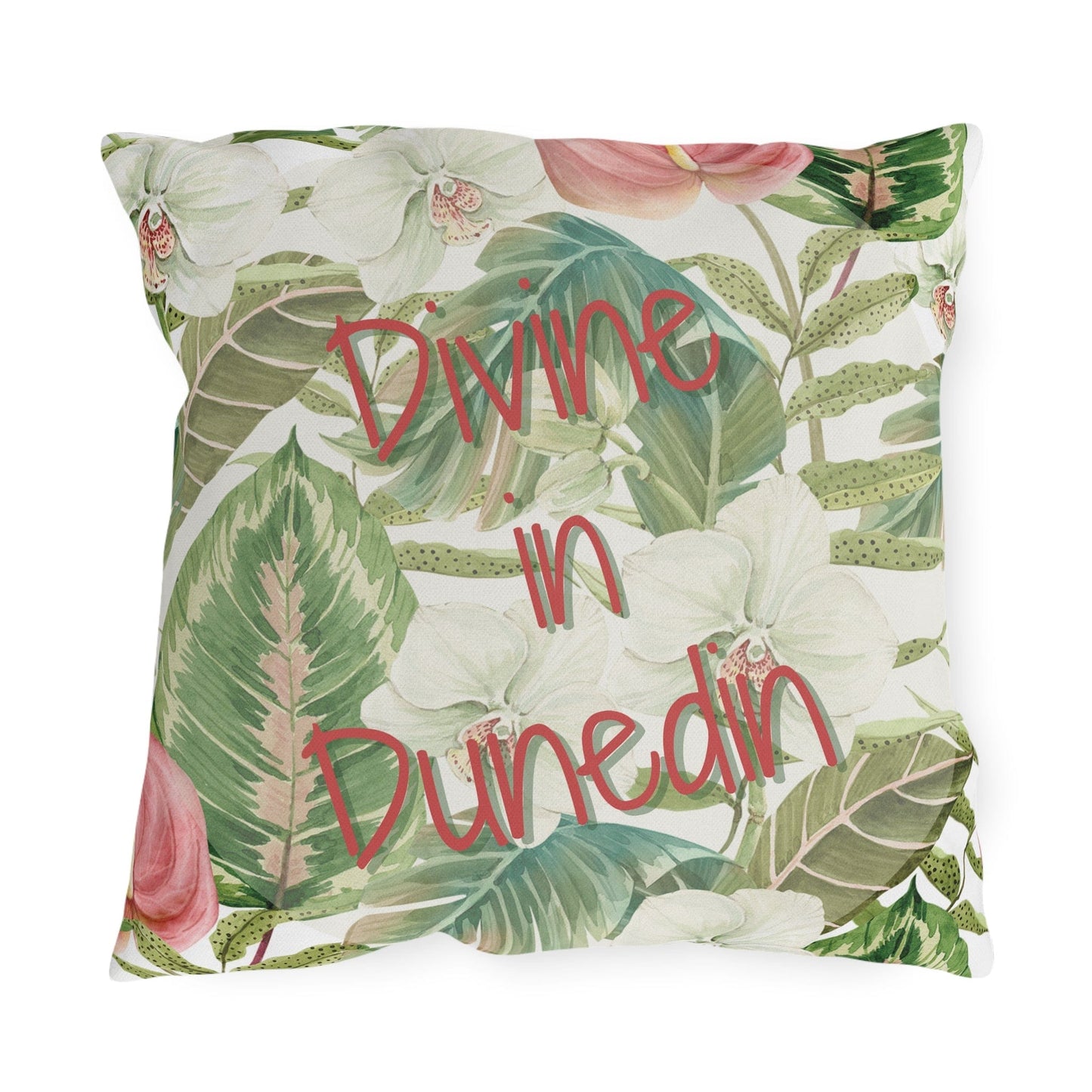 Take the 2nd Exit Florida Villages of  Outdoor Pillows (Pink Lettering) - Dunedin