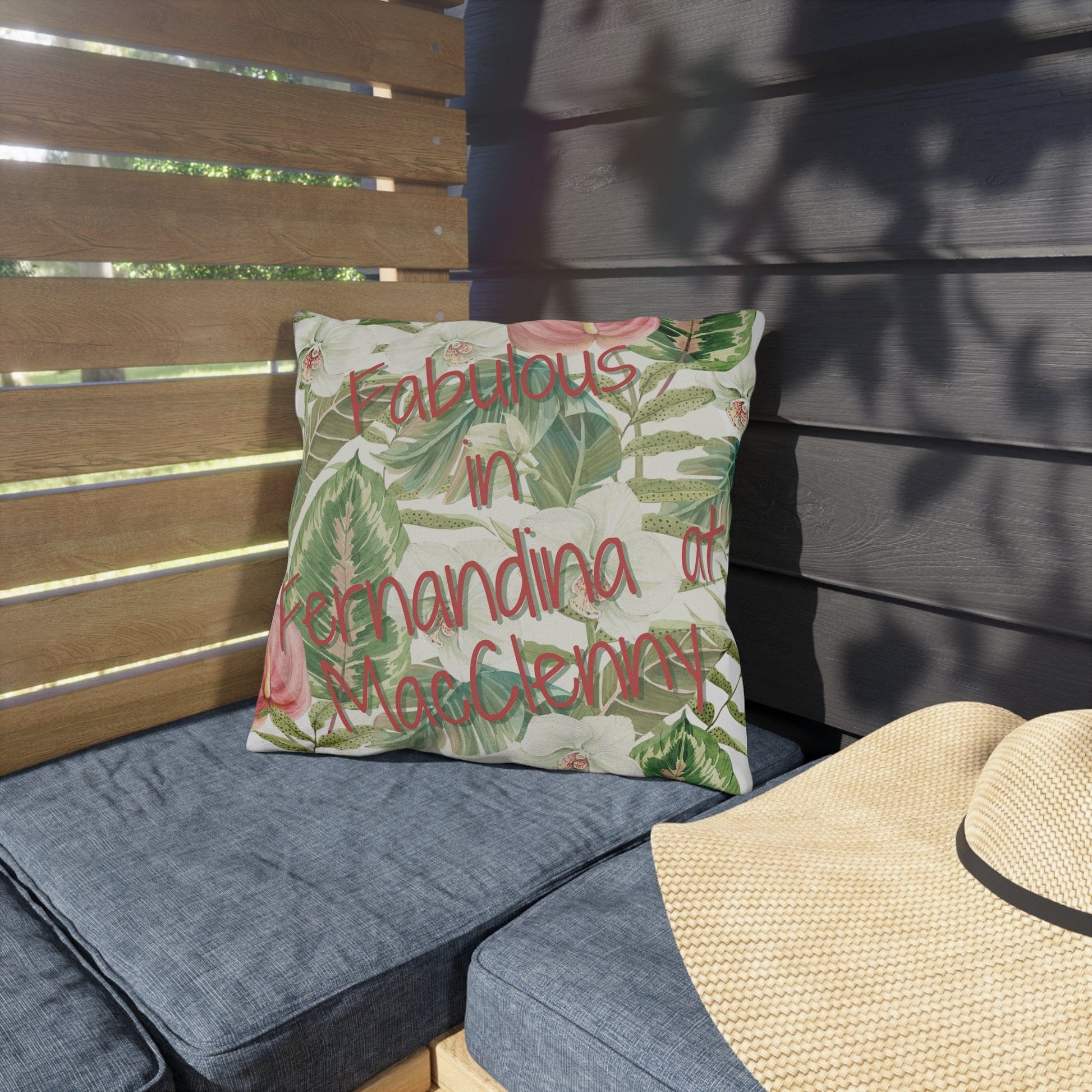 Take the 2nd Exit Florida Villages of  Outdoor Pillows (Pink Lettering) - Fernandina at MacClenny