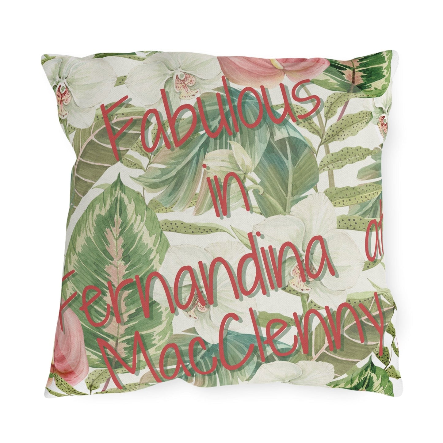 Take the 2nd Exit Florida Villages of  Outdoor Pillows (Pink Lettering) - Fernandina at MacClenny