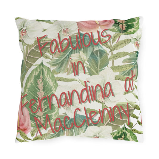 Take the 2nd Exit Florida Villages of  Outdoor Pillows (Pink Lettering) - Fernandina at MacClenny