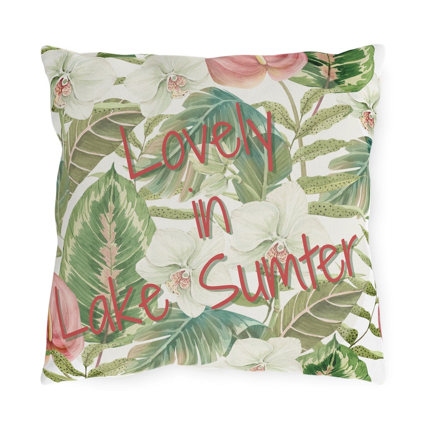 Take the 2nd Exit Florida Villages of  Outdoor Pillows (Pink Lettering) - Lake Sumter