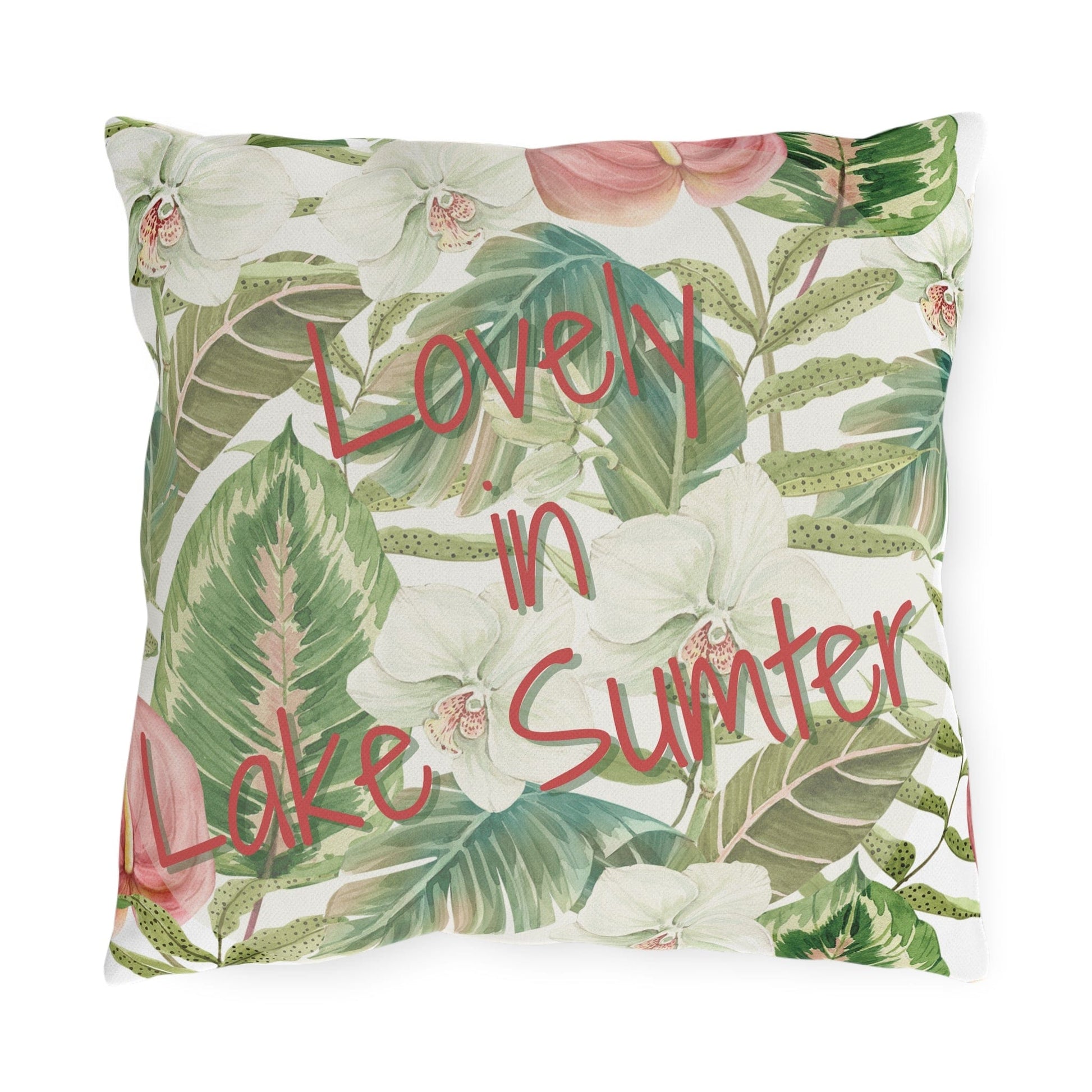 Take the 2nd Exit Florida Villages of  Outdoor Pillows (Pink Lettering) - Lake Sumter