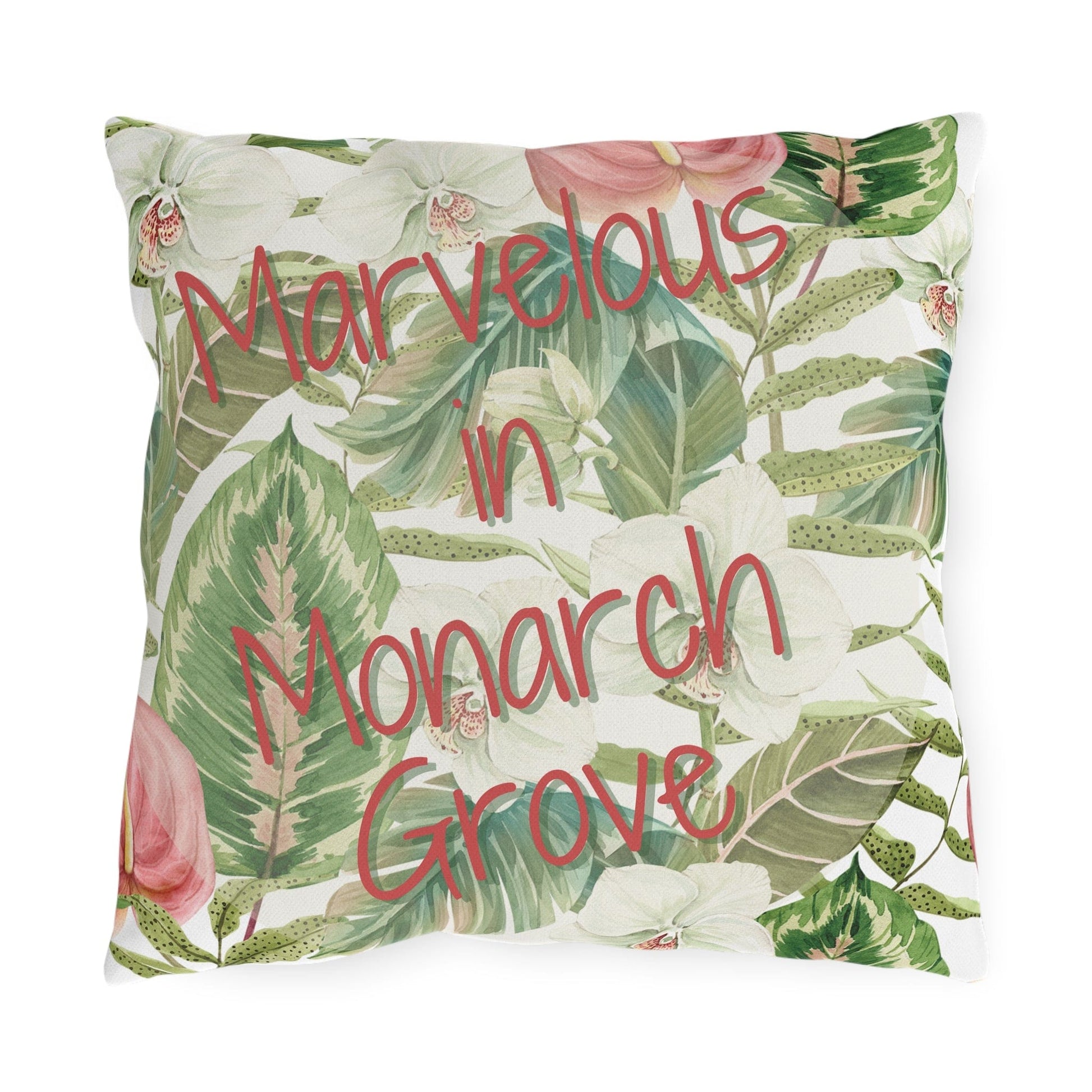 Take the 2nd Exit Florida Villages of  Outdoor Pillows (Pink Lettering) - Monarch Grove
