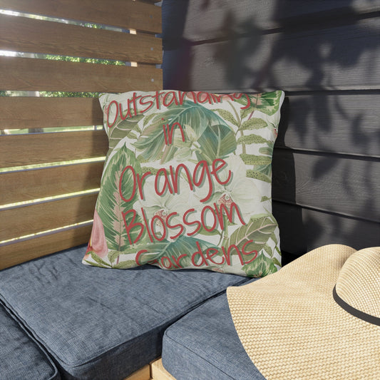 Take the 2nd Exit Florida Villages of  Outdoor Pillows (Pink Lettering) - Orange Blossom Gardens