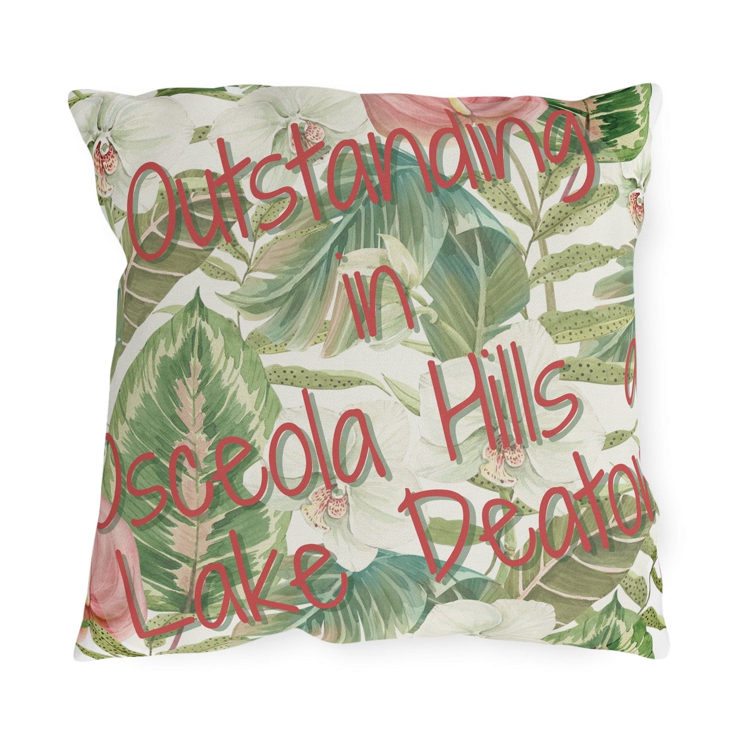 Take the 2nd Exit Florida Villages of  Outdoor Pillows (Pink Lettering) - Osceola Hills at Lake Deaton
