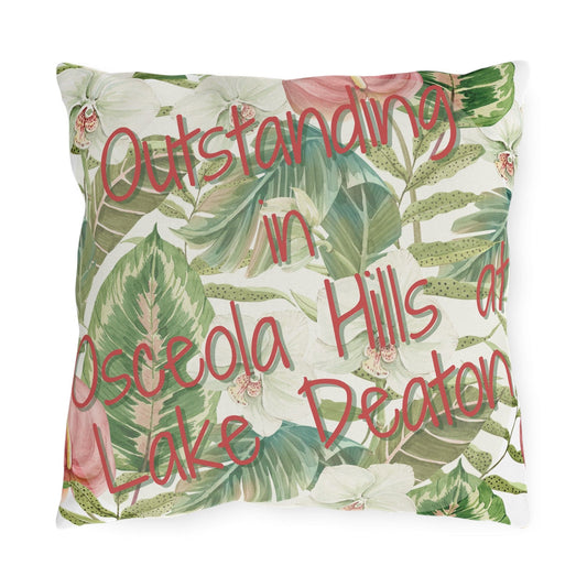 Take the 2nd Exit Florida Villages of  Outdoor Pillows (Pink Lettering) - Osceola Hills at Lake Deaton