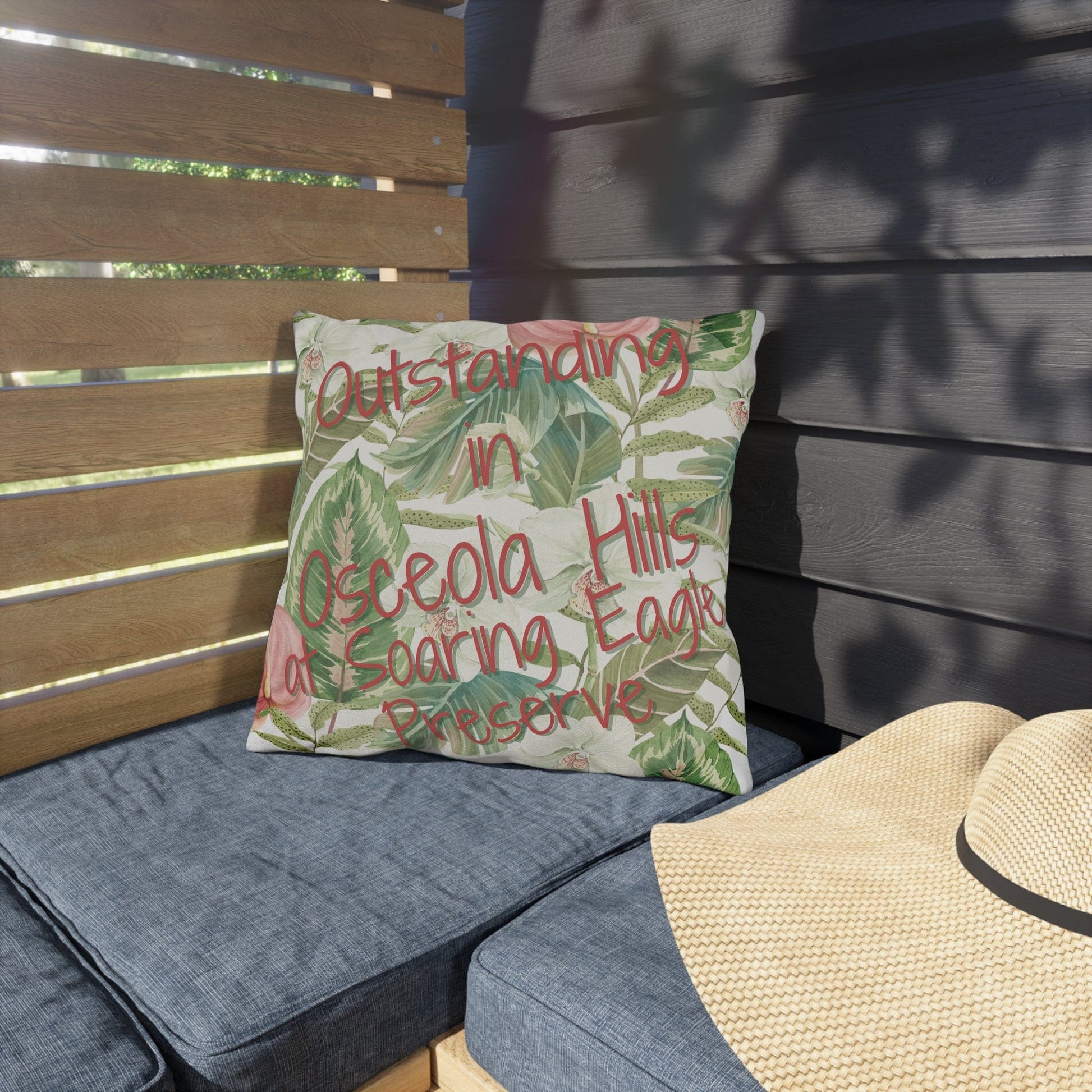 Take the 2nd Exit Florida Villages of  Outdoor Pillows (Pink Lettering) - Osceola Hills at Soaring Eagle Preserve