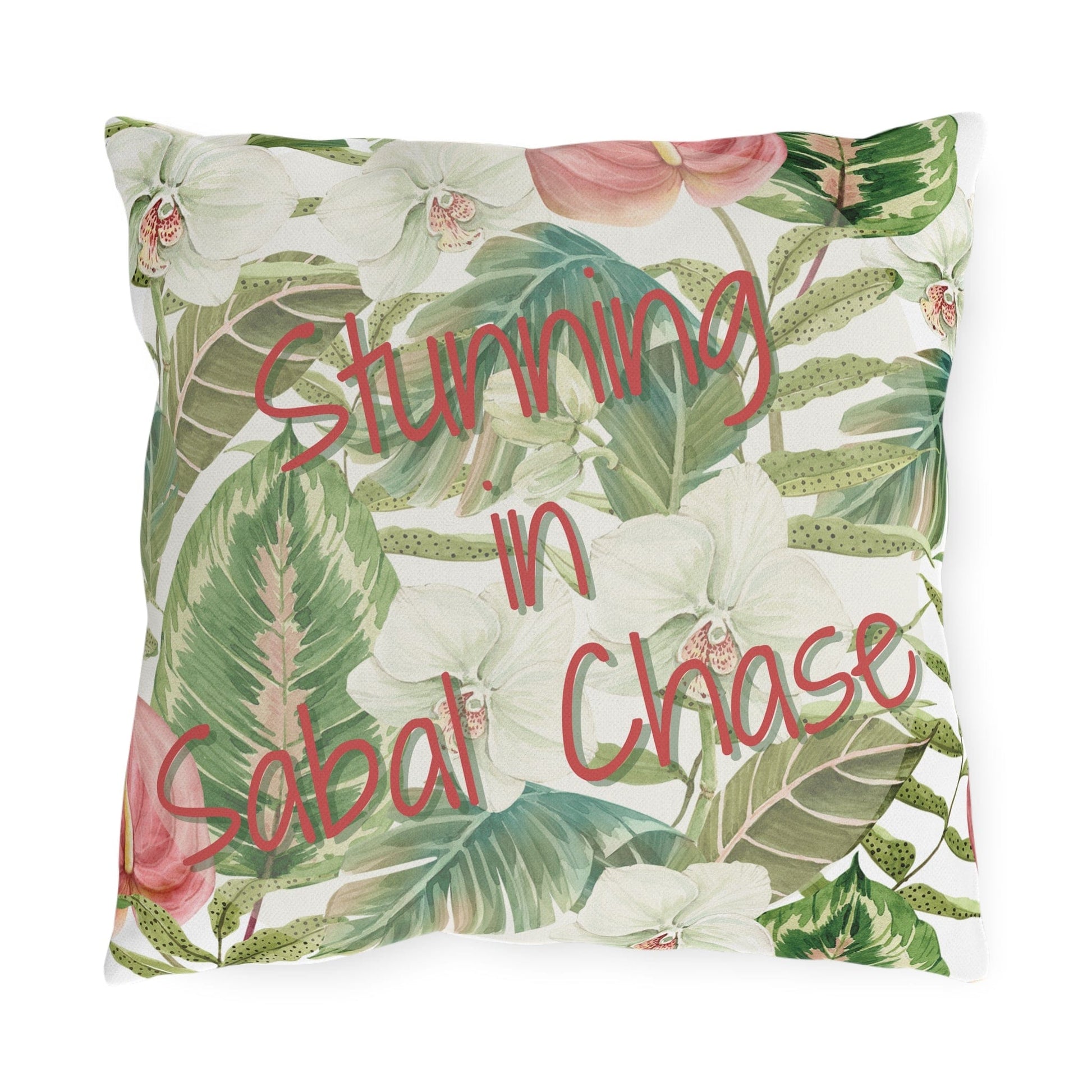 Take the 2nd Exit Florida Villages of  Outdoor Pillows (Pink Lettering) - Sabal Chase