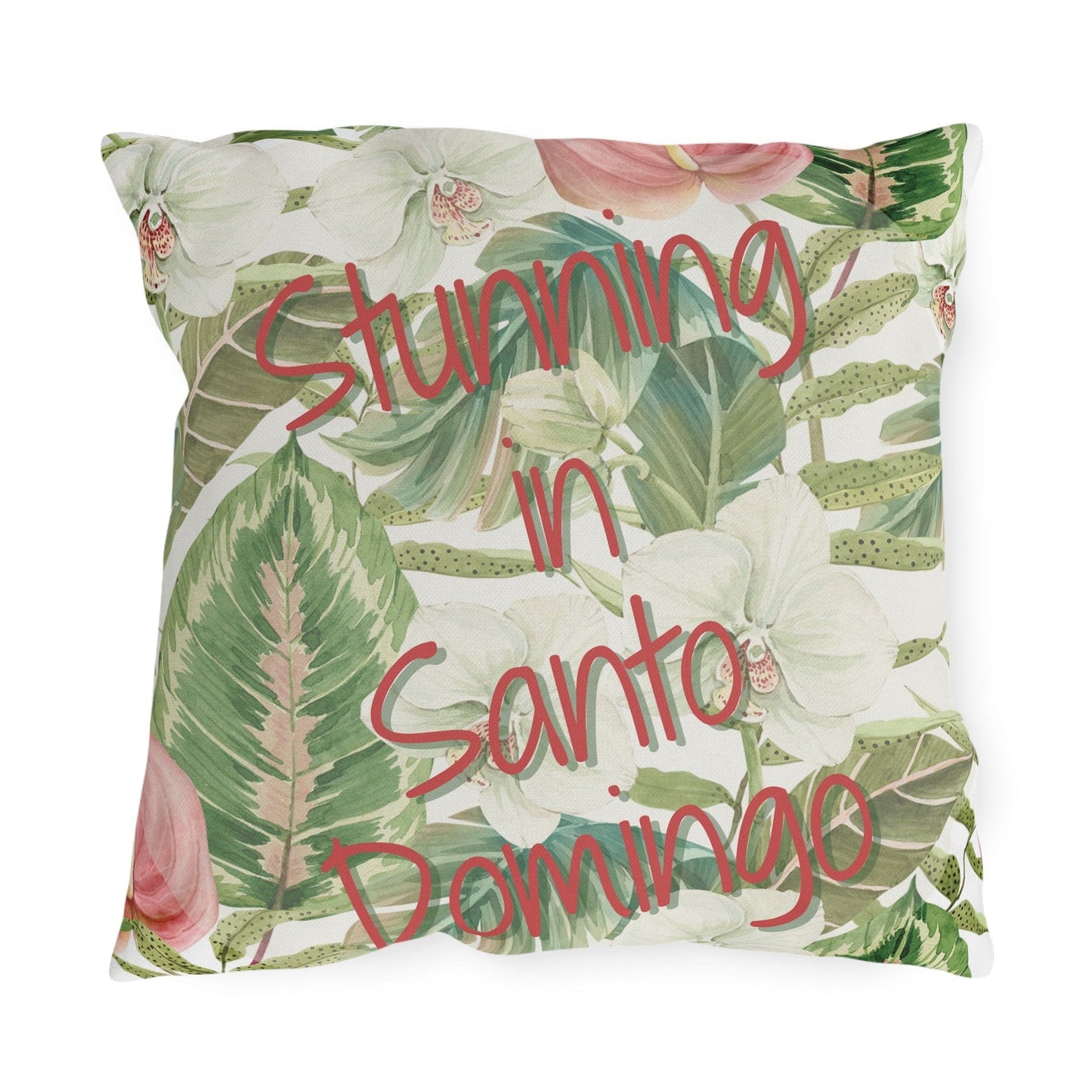 Take the 2nd Exit Florida Villages of  Outdoor Pillows (Pink Lettering) - Santo Domingo