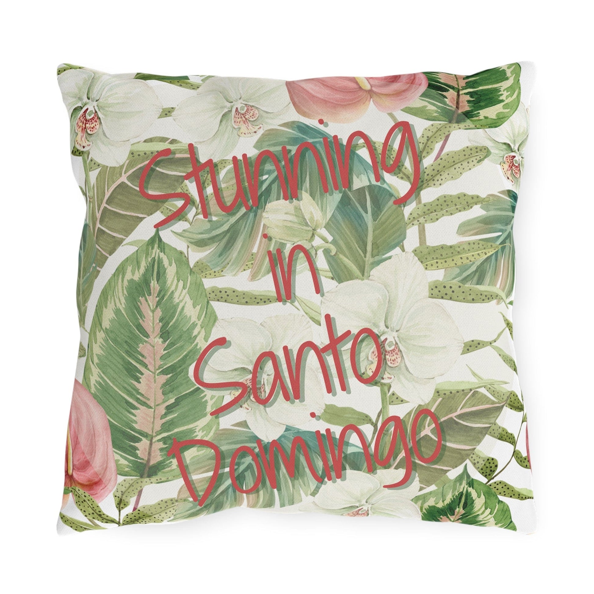 Take the 2nd Exit Florida Villages of  Outdoor Pillows (Pink Lettering) - Santo Domingo