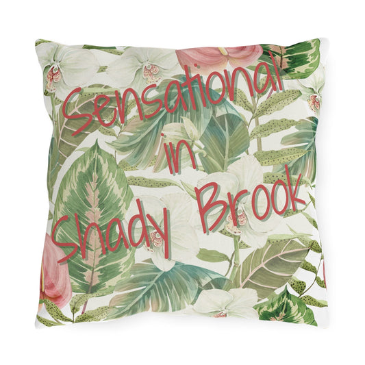 Printify Florida Villages of  Outdoor Pillows (Pink Lettering) - Shady Brook