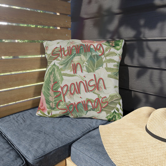 Take the 2nd Exit Florida Villages of  Outdoor Pillows (Pink Lettering) - Spanish Springs