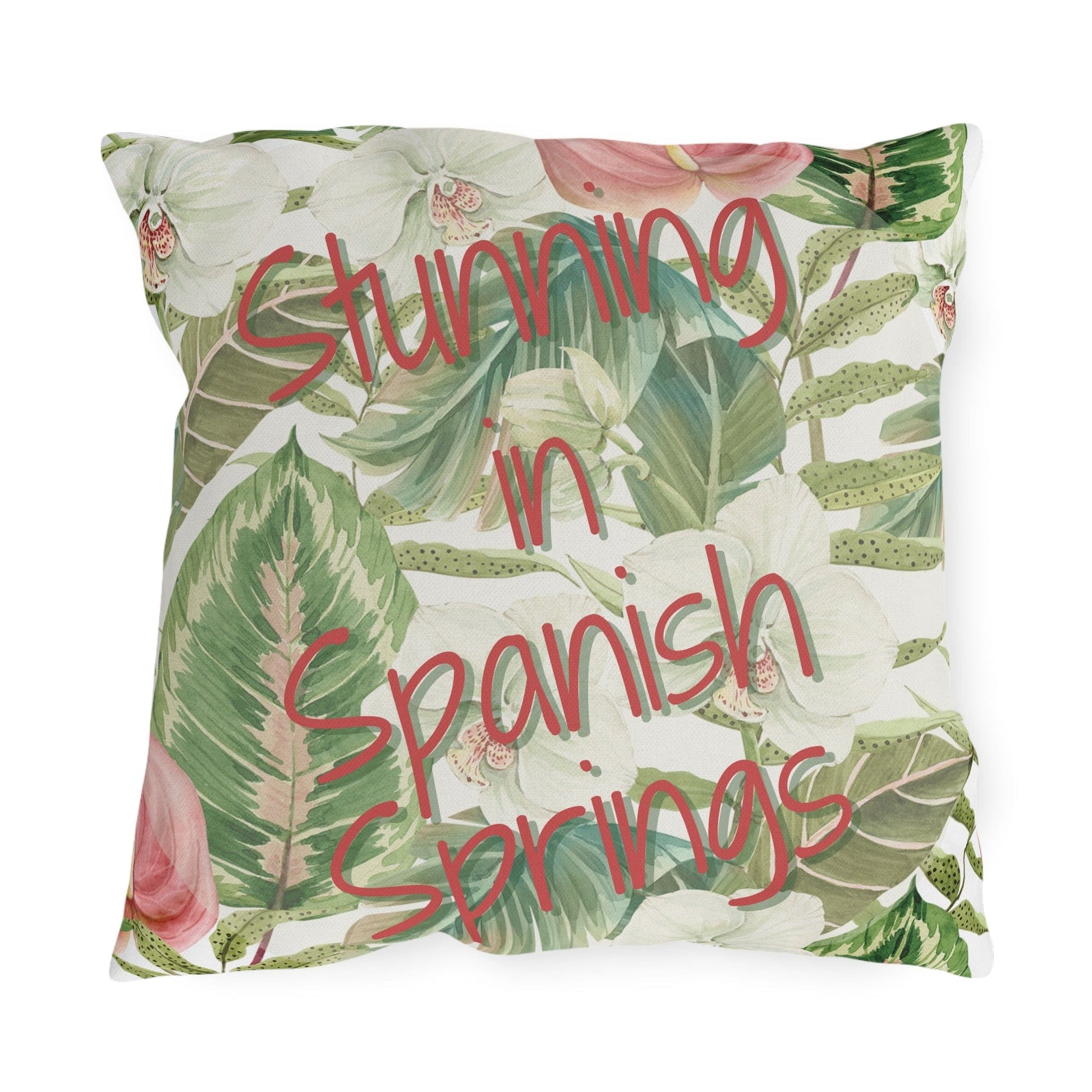 Take the 2nd Exit Florida Villages of  Outdoor Pillows (Pink Lettering) - Spanish Springs