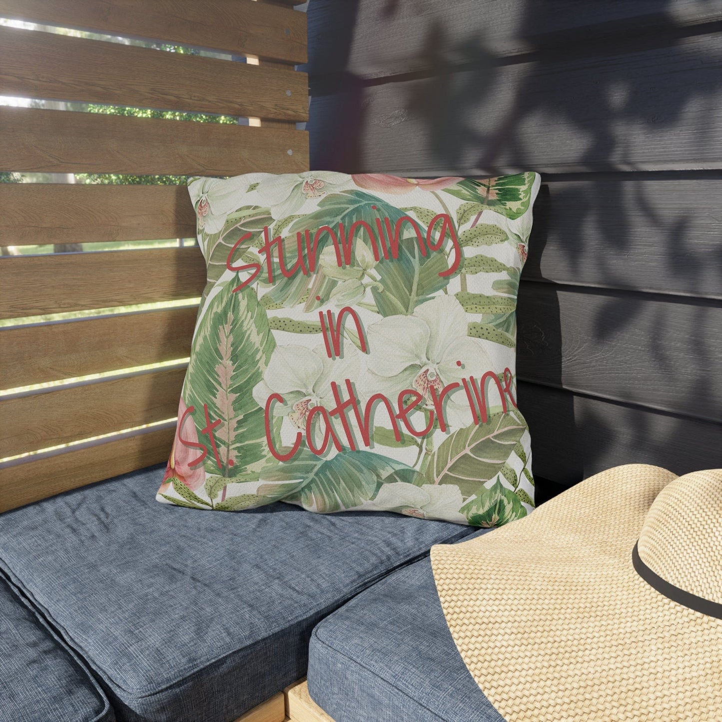 Take the 2nd Exit Florida Villages of  Outdoor Pillows (Pink Lettering) - St. Catherine