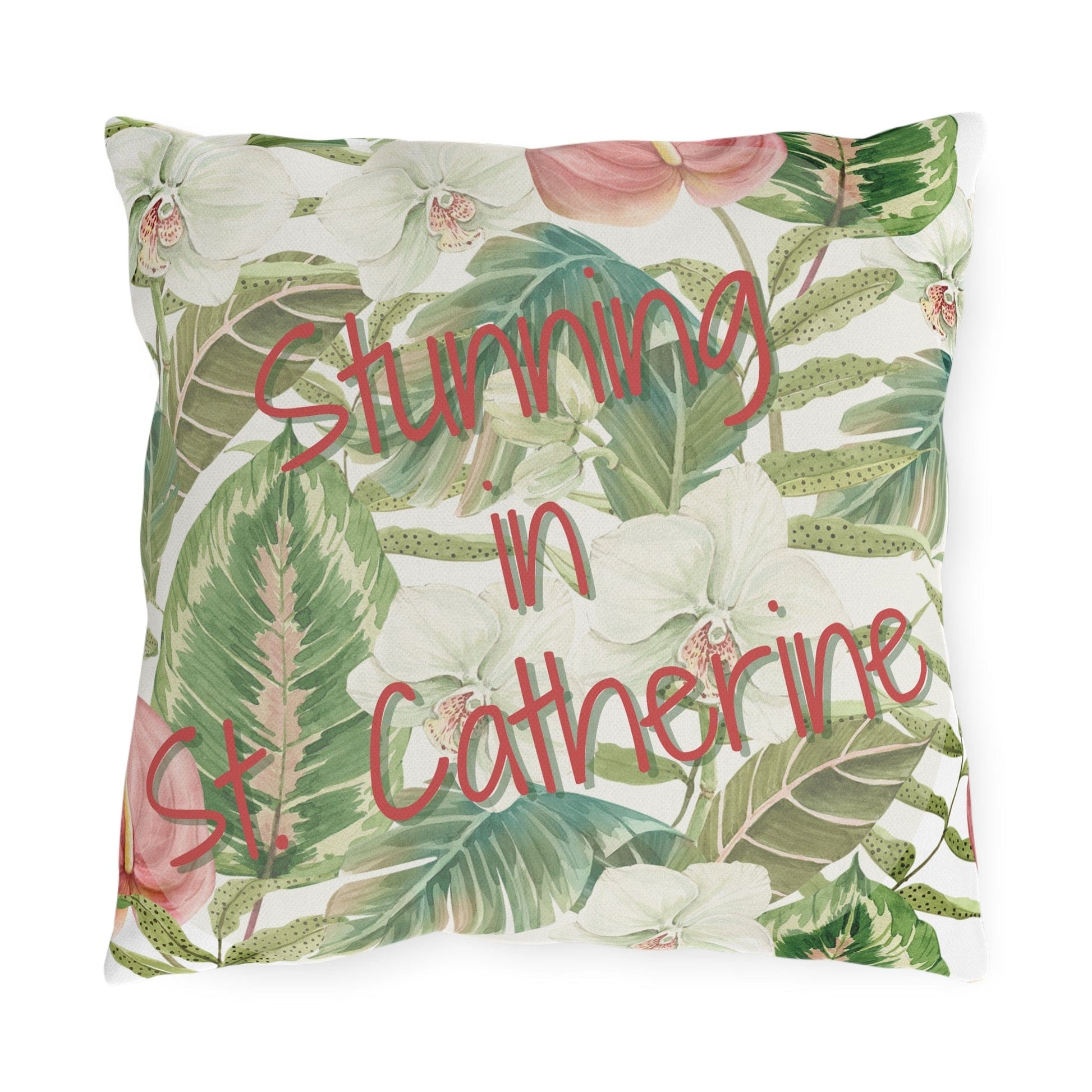 Take the 2nd Exit Florida Villages of  Outdoor Pillows (Pink Lettering) - St. Catherine