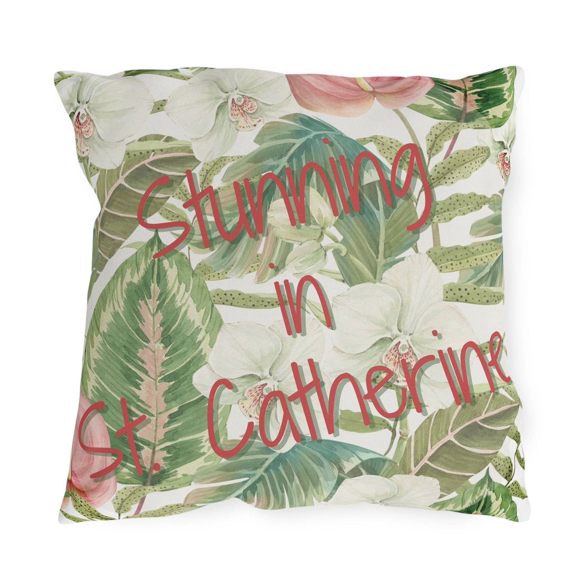 Take the 2nd Exit Florida Villages of  Outdoor Pillows (Pink Lettering) - St. Catherine