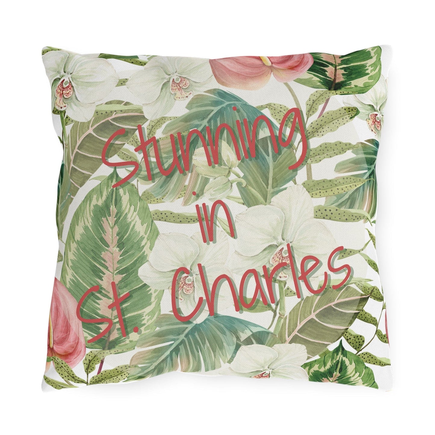 Take the 2nd Exit Florida Villages of  Outdoor Pillows (Pink Lettering) - St. Charles