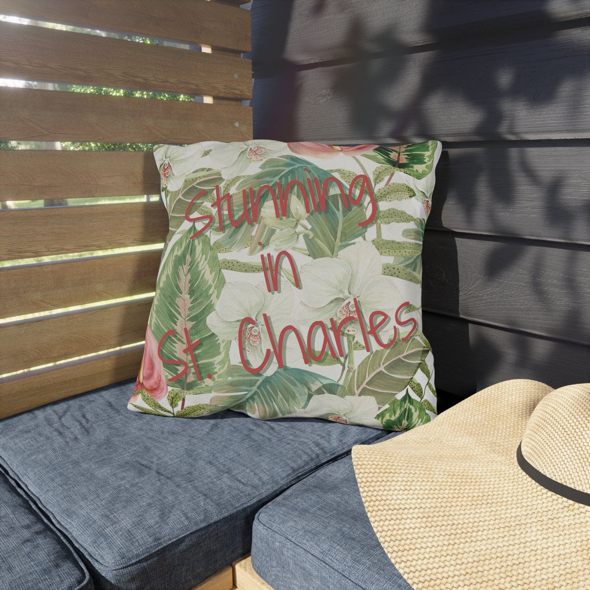 Take the 2nd Exit Florida Villages of  Outdoor Pillows (Pink Lettering) - St. Charles