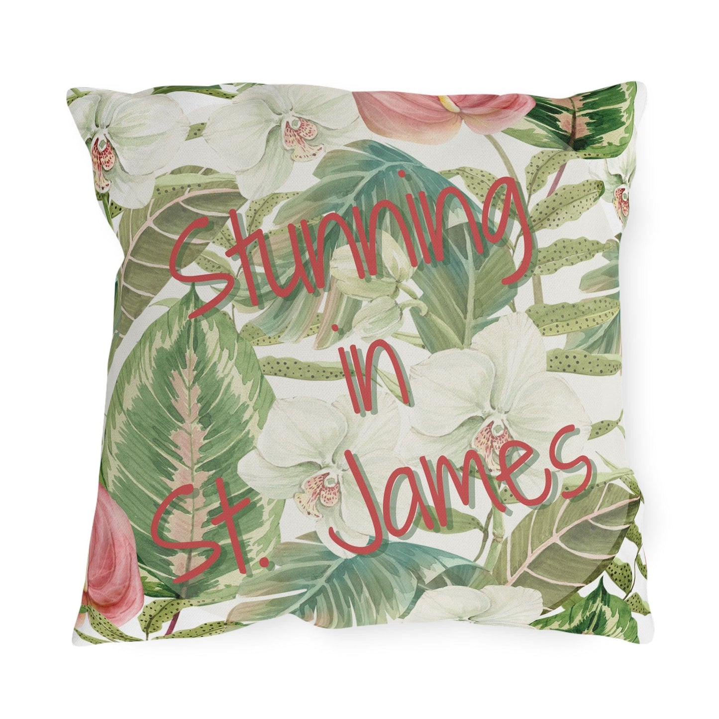 Take the 2nd Exit Florida Villages of  Outdoor Pillows (Pink Lettering) - St. James
