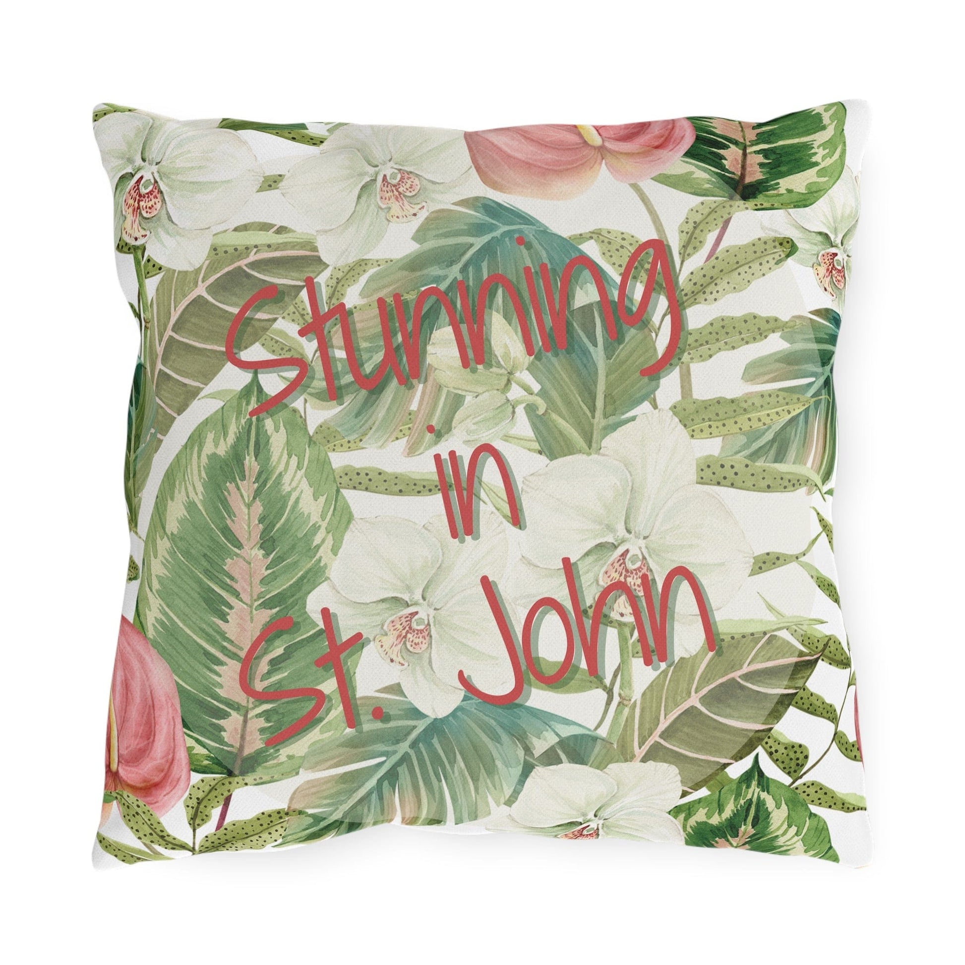 Take the 2nd Exit Florida Villages of  Outdoor Pillows (Pink Lettering) - St. John