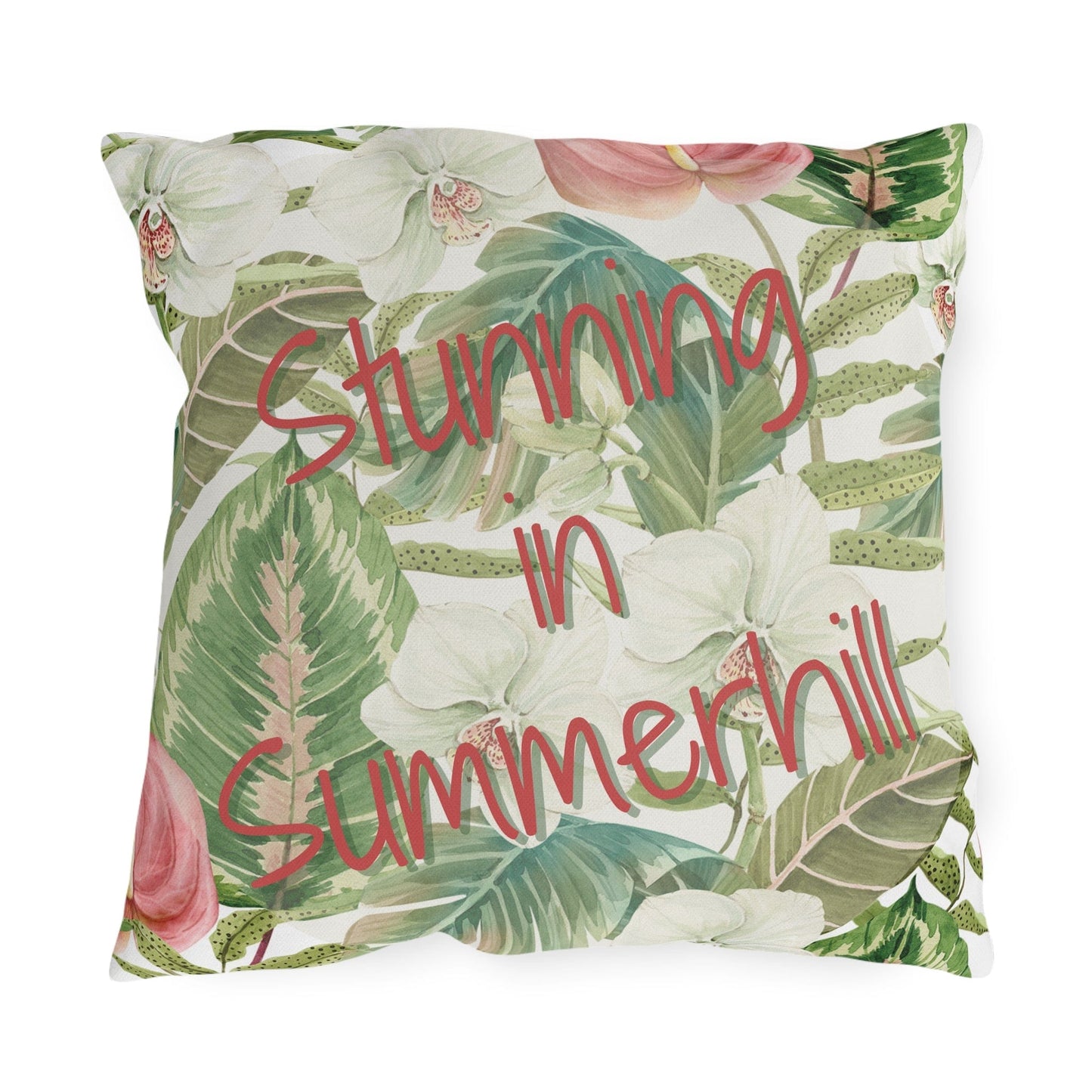 Take the 2nd Exit Florida Villages of  Outdoor Pillows (Pink Lettering) - Summerhill