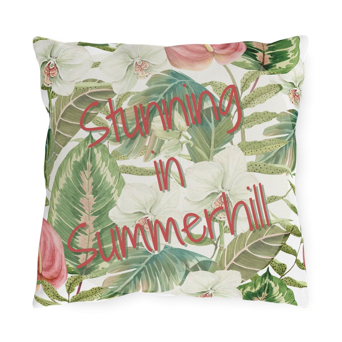 Take the 2nd Exit Florida Villages of  Outdoor Pillows (Pink Lettering) - Summerhill
