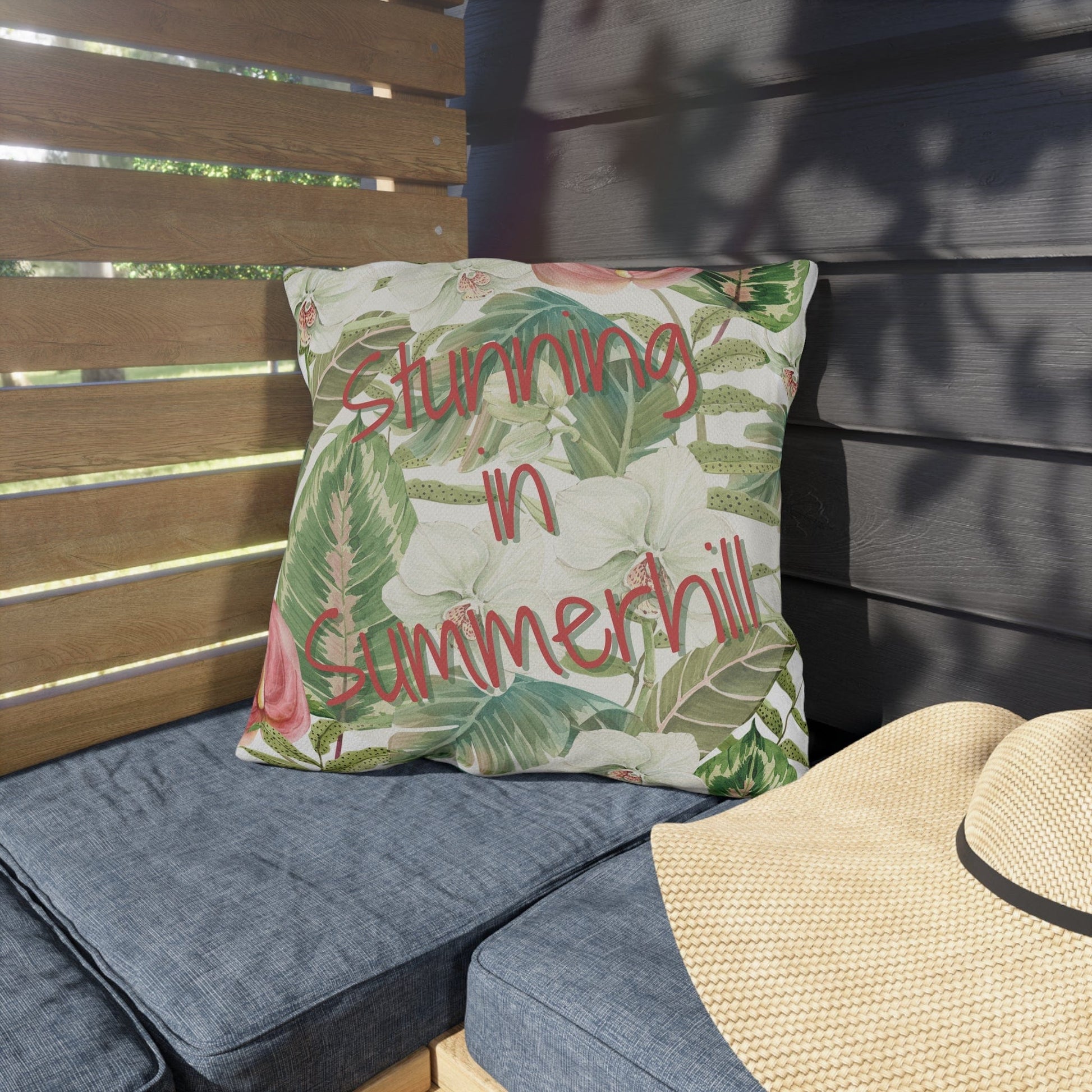 Take the 2nd Exit Florida Villages of  Outdoor Pillows (Pink Lettering) - Summerhill