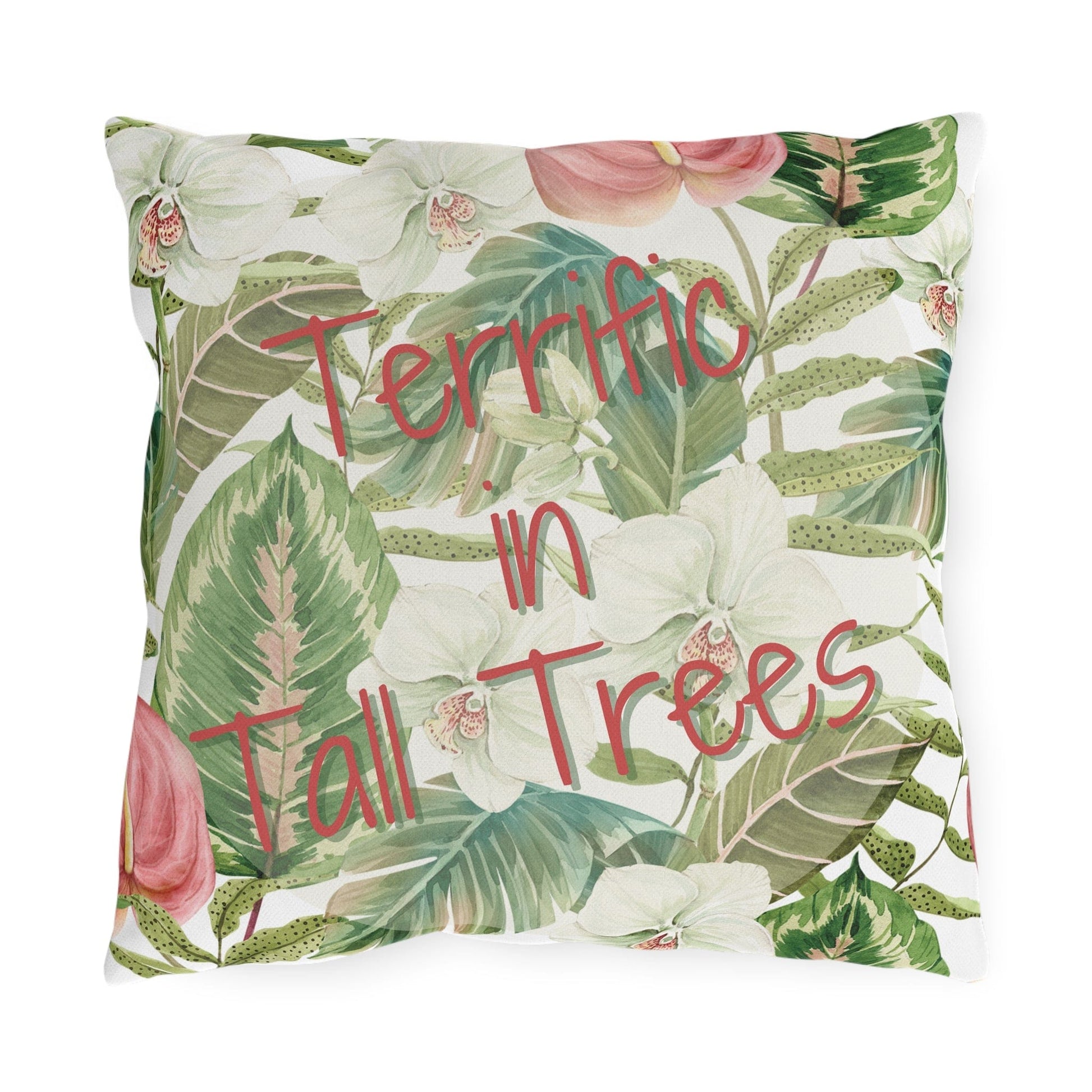 Take the 2nd Exit Florida Villages of  Outdoor Pillows (Pink Lettering) - Tall Trees