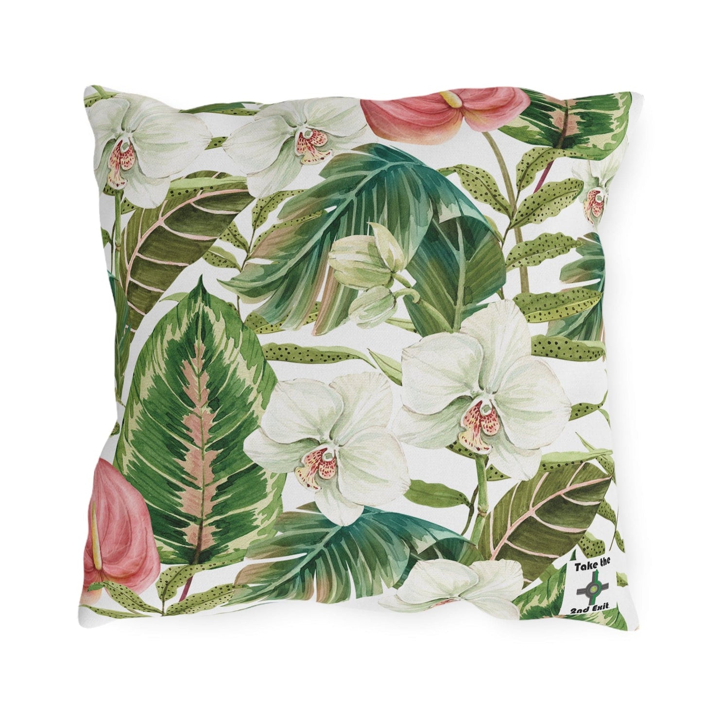 Take the 2nd Exit Florida Villages of  Outdoor Pillows (Pink Lettering) - Waters Edge