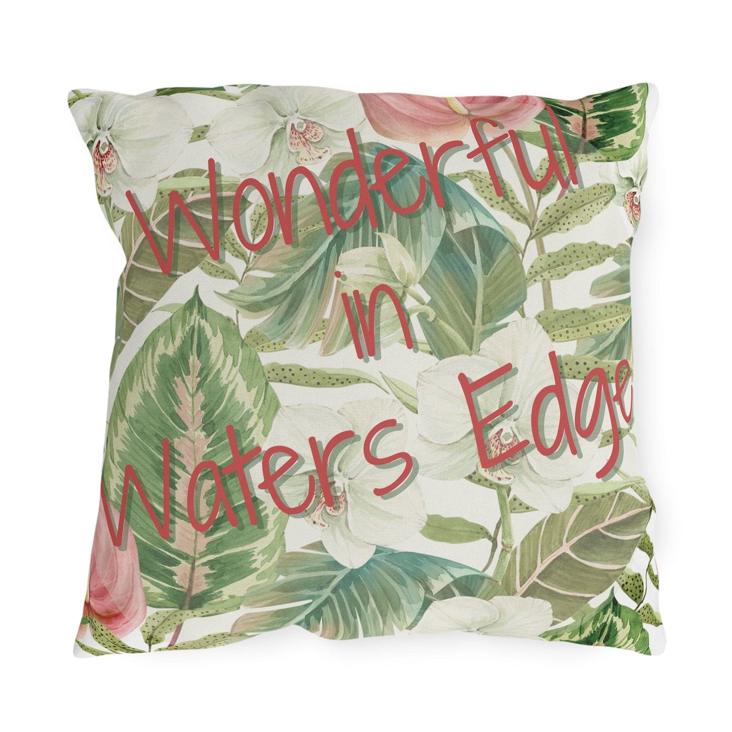 Take the 2nd Exit Florida Villages of  Outdoor Pillows (Pink Lettering) - Waters Edge