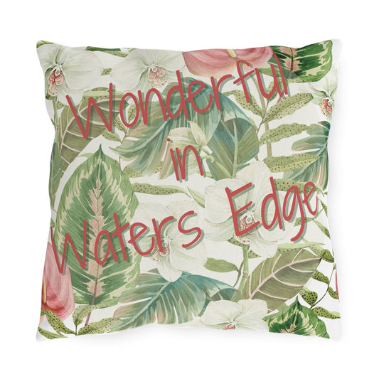 Take the 2nd Exit Florida Villages of  Outdoor Pillows (Pink Lettering) - Waters Edge