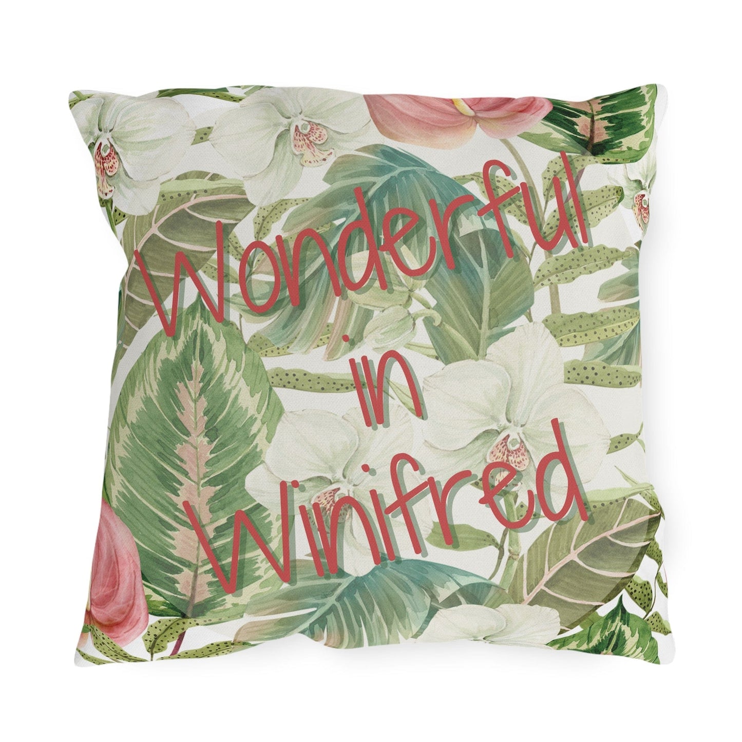 Take the 2nd Exit Florida Villages of  Outdoor Pillows (Pink Lettering) - Winifred