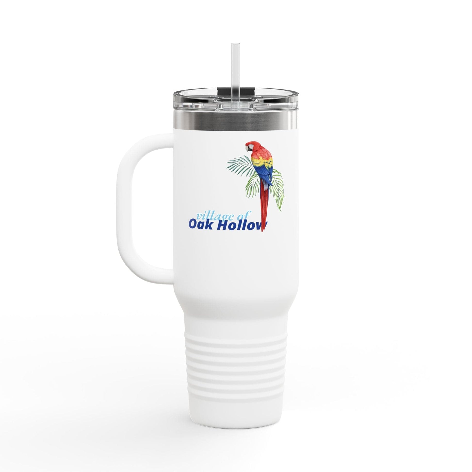 Printify Florida Villages of  Parrot Design Insulated Travel Mug 40oz - Oak Hollow