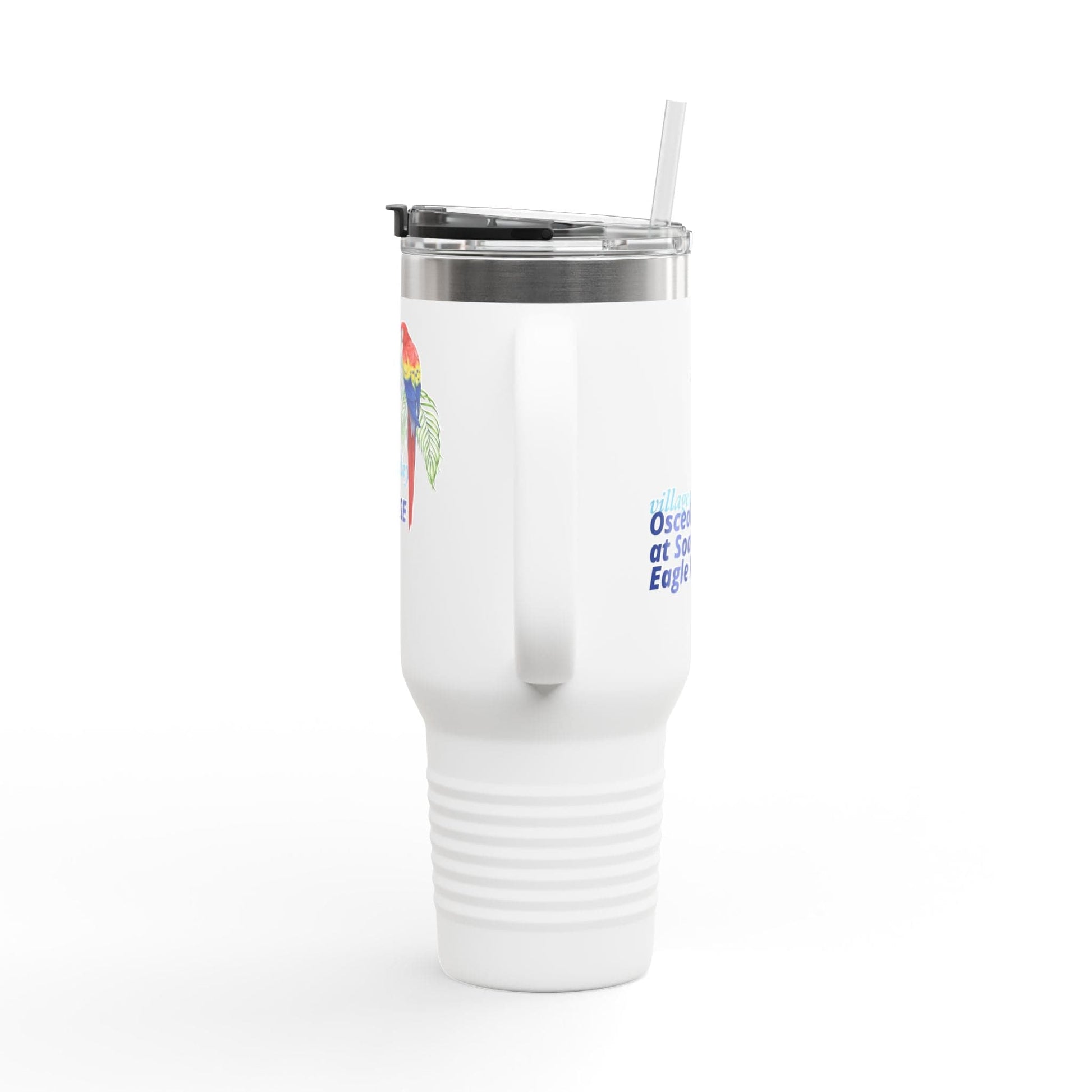Printify Florida Villages of  Parrot Design Insulated Travel Mug 40oz - Osceola Hills at Soaring Eagle Preserve