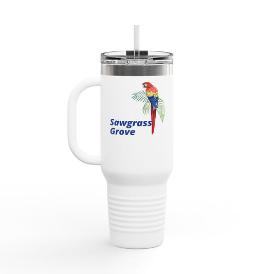 Printify Florida Villages of  Parrot Design Insulated Travel Mug 40oz - Sawgrass Grove