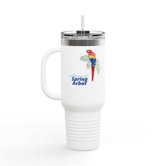 Printify Florida Villages of  Parrot Design Insulated Travel Mug 40oz - Spring Arbor