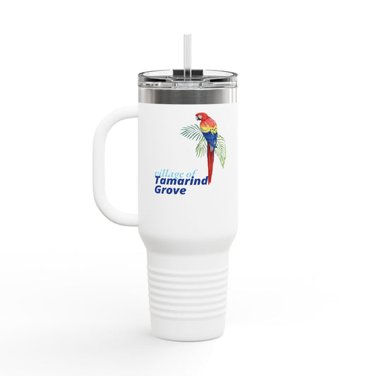Printify Florida Villages of  Parrot Design Insulated Travel Mug 40oz - Tamarind Grove
