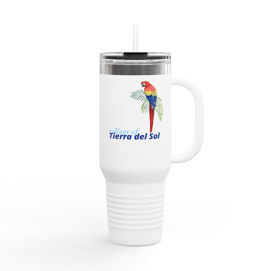 Printify Florida Villages of  Parrot Design Insulated Travel Mug 40oz - Tierra del Sol