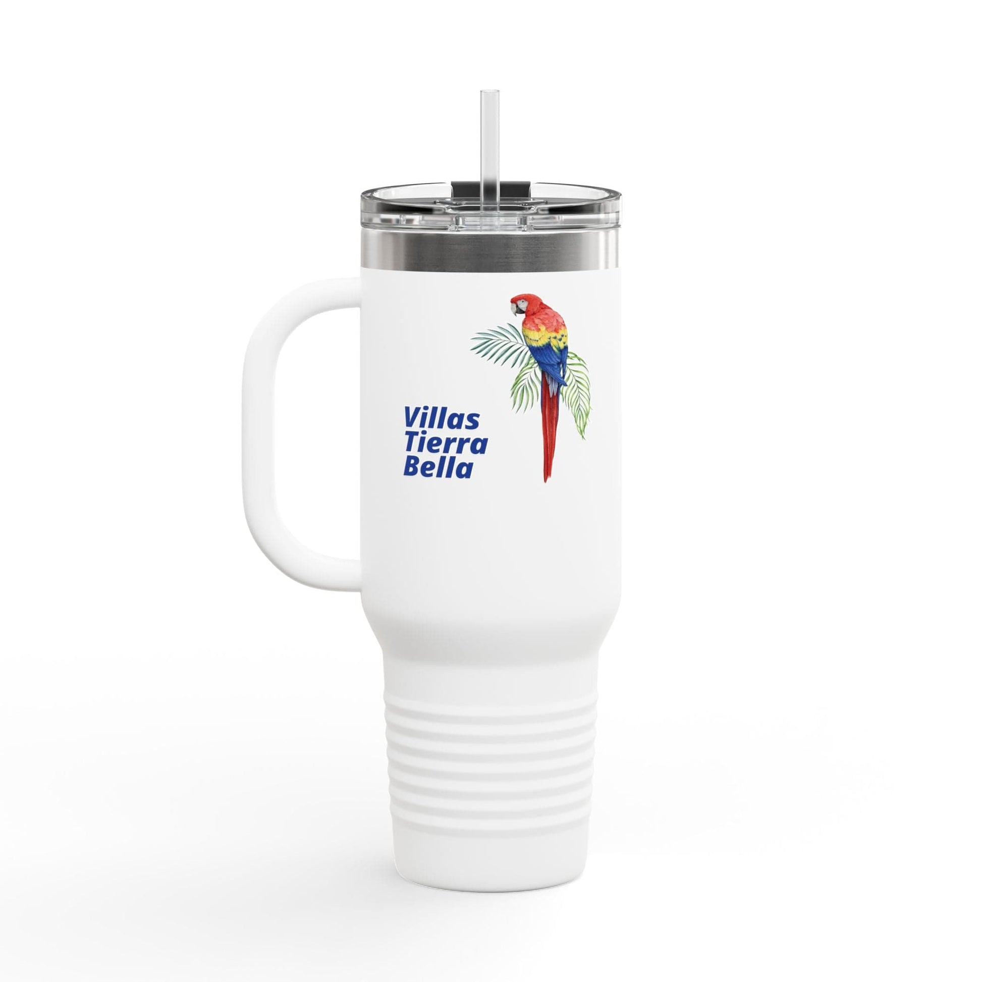 Printify Florida Villages of  Parrot Design Insulated Travel Mug 40oz - Villas Tierra Bella