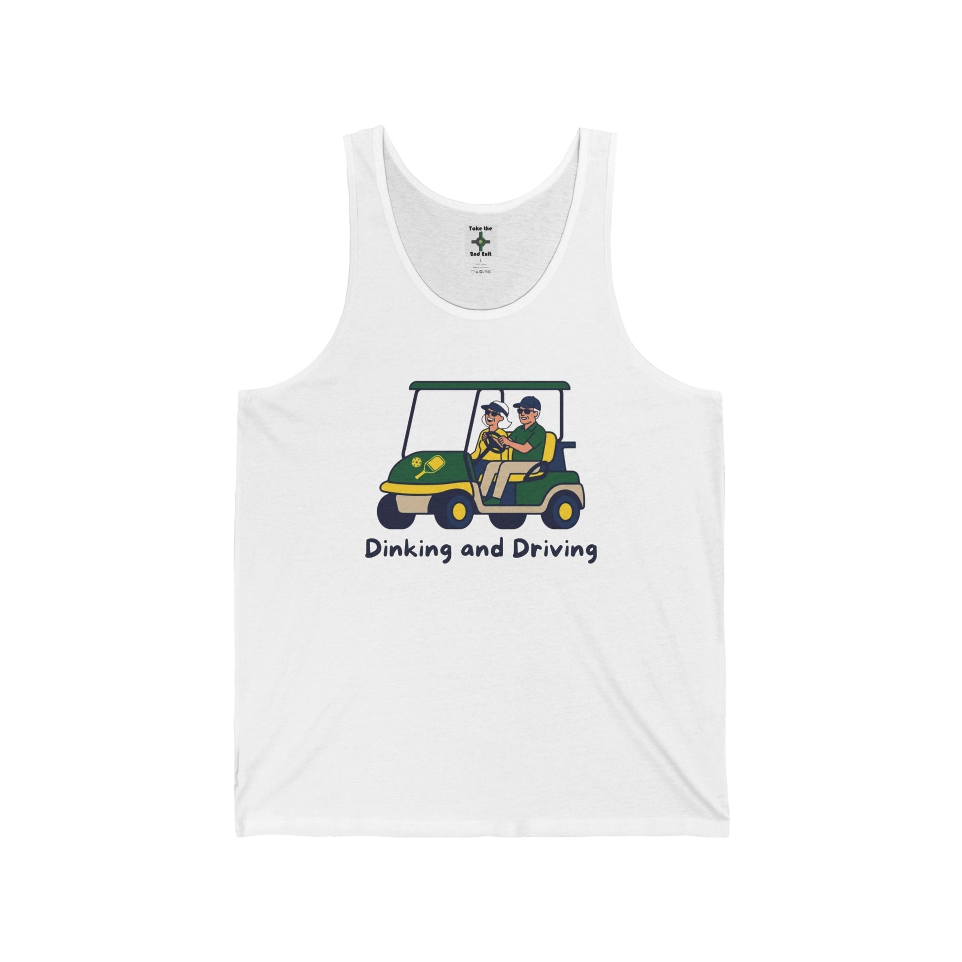 Take the 2nd Exit Florida Villages of  Pickleball Couple Tank Top — "Drinking and Driving" Novelty Summer Shirt