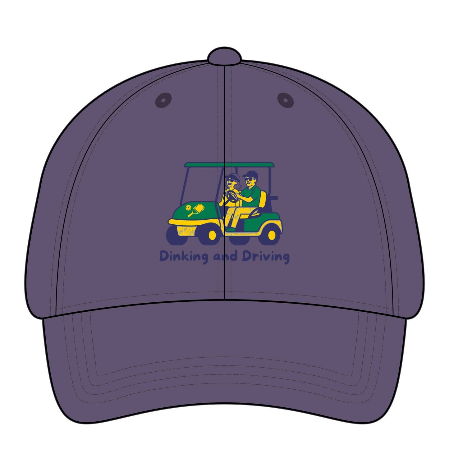 Take the 2nd Exit Florida Villages of  Pickleball Couple Women's Pigment-Dyed Cap with Fashion Undervisor - Golf Cart Design