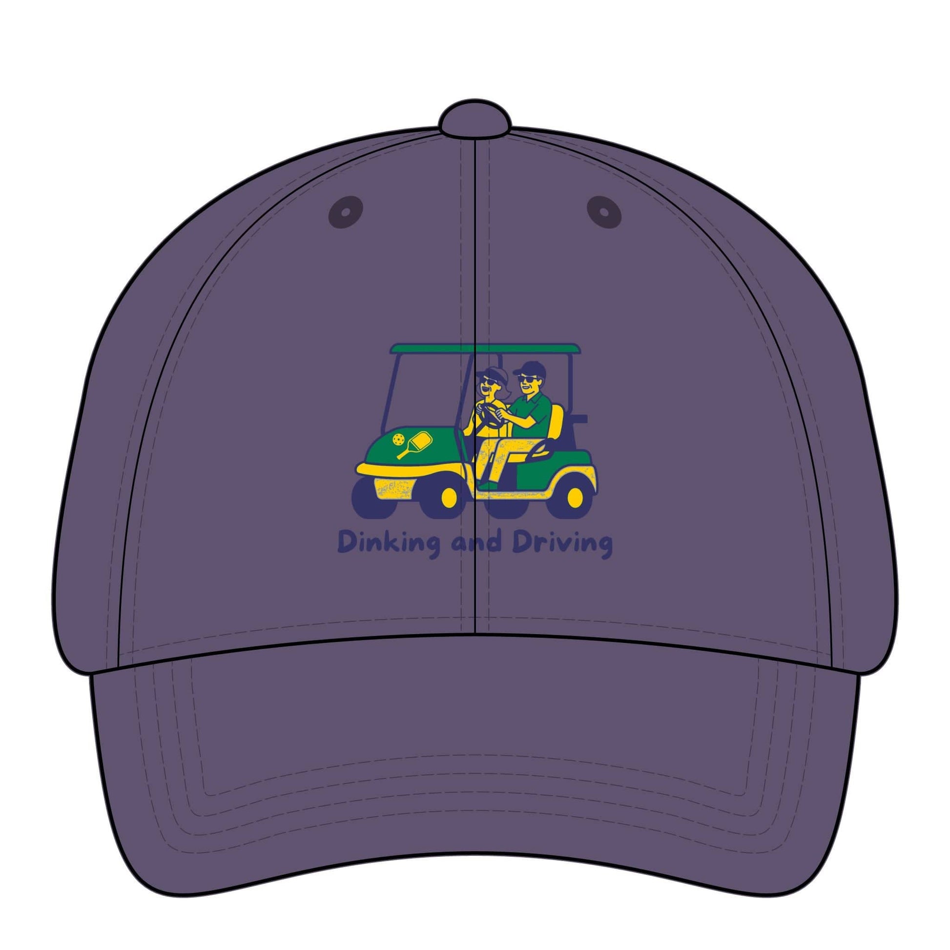 Take the 2nd Exit Florida Villages of  Pickleball Couple Women's Pigment-Dyed Cap with Fashion Undervisor - Golf Cart Design